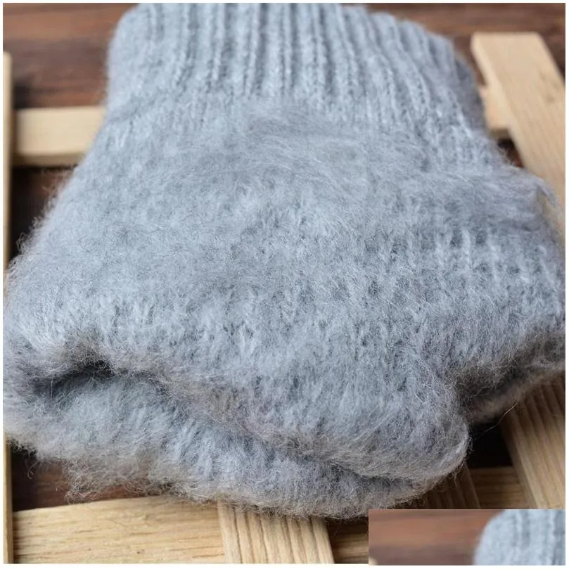 trellis knitted glove solid color non slip thickening mittens winter warm lady touch screen wool gloves woman 4 2dq g2