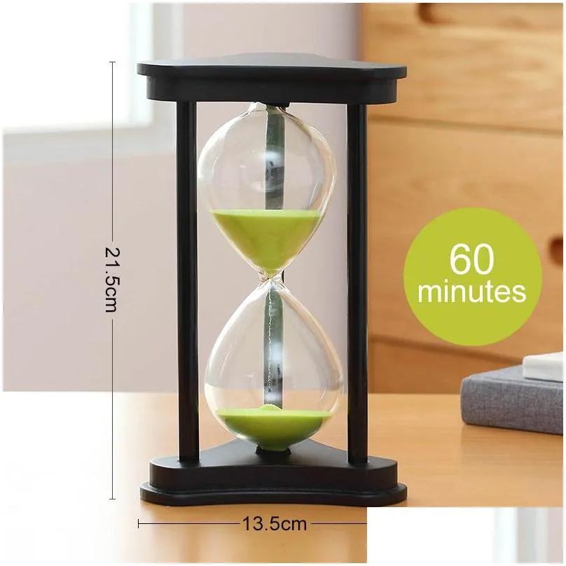 other clocks accessories hourglass 60 minutes wood sand glass watch count down timer timing home desk decoration wedding favors for