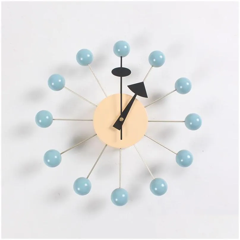 wall clocks q012 decor clock watch quiet quartz needle fashion wooden ball living room and kid room1