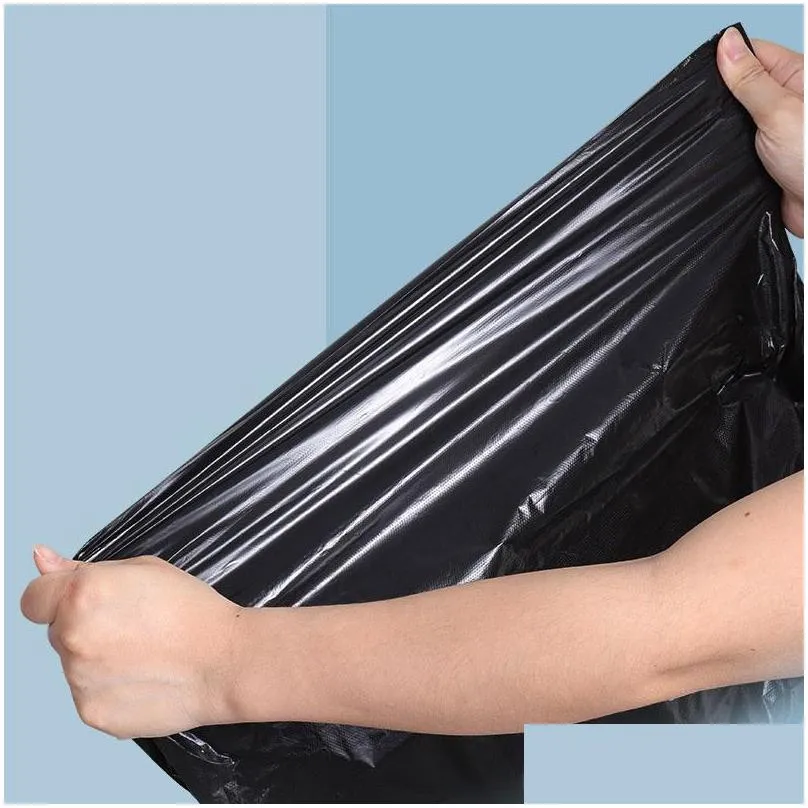 thickened trash bags supermarket shopping bags portable household black trash bag disposable vestshape plastic garbage bags vtky2067