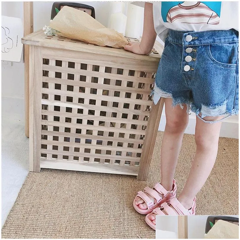 sk ins kids girl jeans shorts hole pockets style summer children denim short pantalones cortos kids pant 215 z2