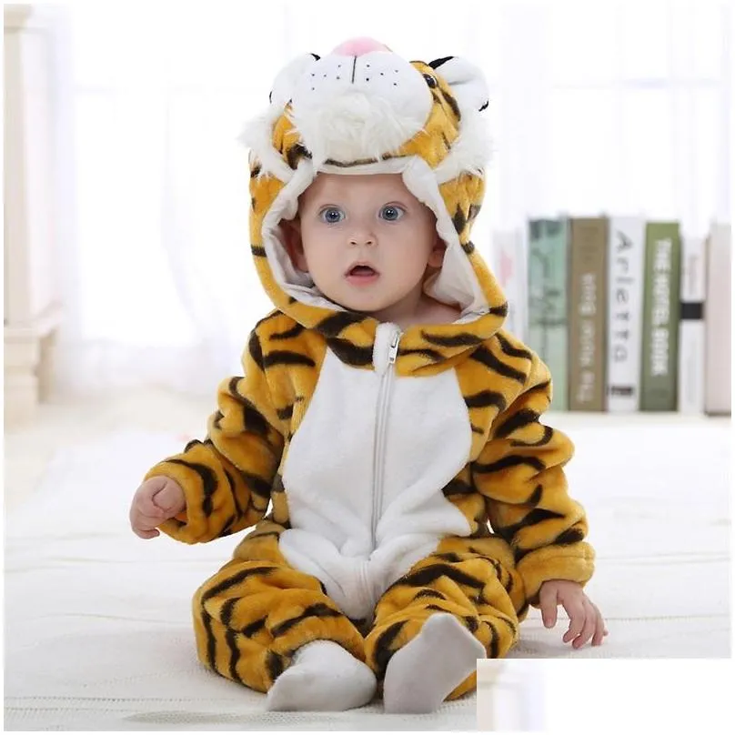  born baby rompers boy girls pajamas animal cartoon romper hooded jumpsuits  monkey tiger pig animals cosplay clothes 20220225