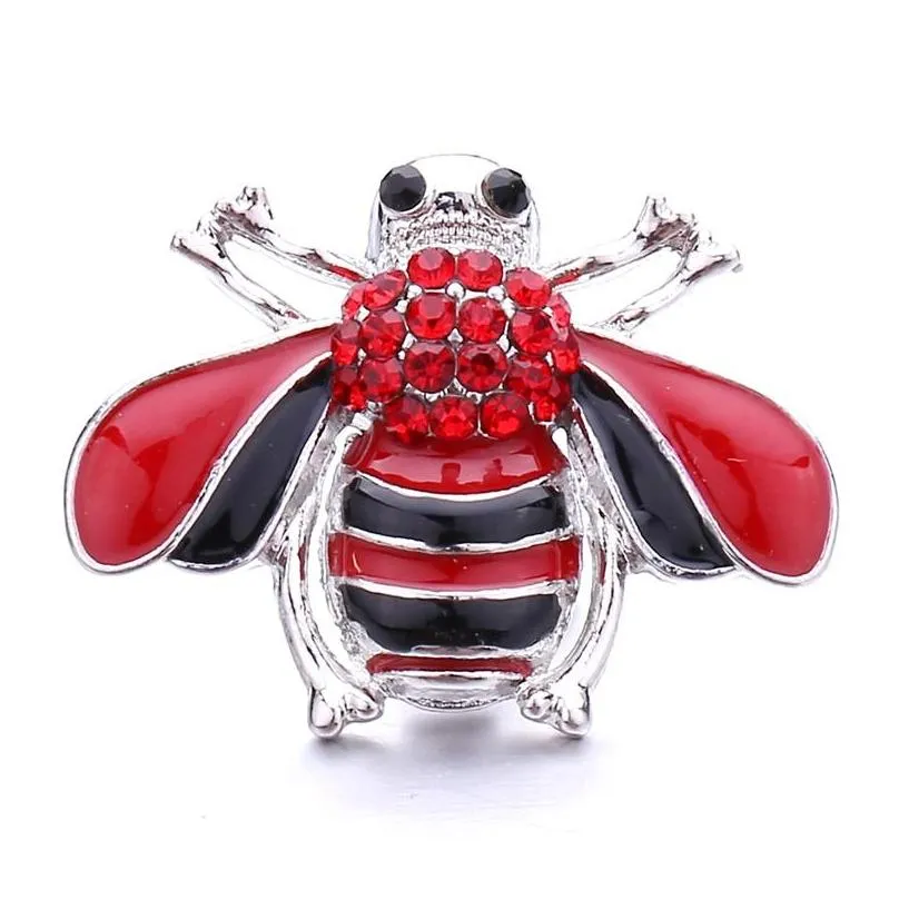 noosa 18mm bee colorful ginger snap jewelry silver enamel honeybee snap diy necklace bracelet accessory finding