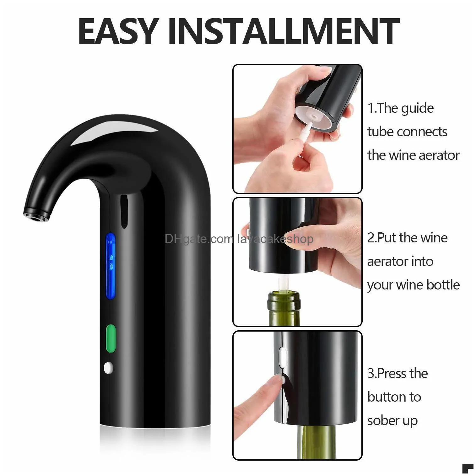 bar tools electric wine aerator one touch portable red white wine accessories aeration for wine and spirit beginner and enthusiast spout