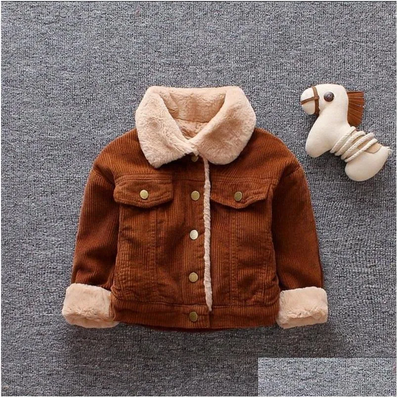 baby girls boys casual winter warm jacket for kids plush cotton coat children lapel outerwear 03 y toddler christmas clothes 795 v2