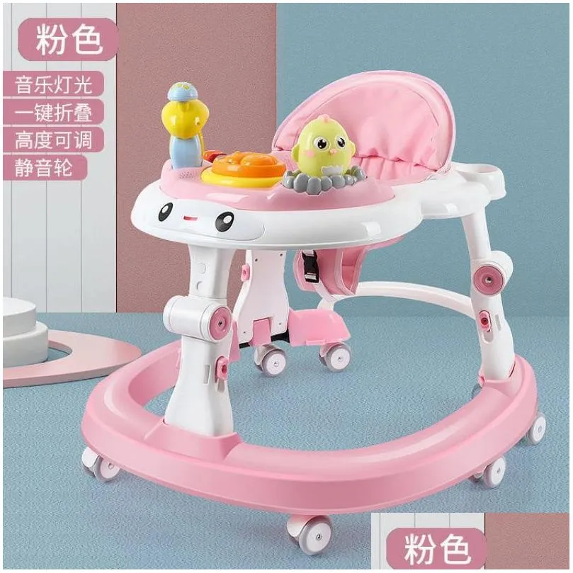 baby walker with 6 mute rotating wheels anti rollover multifunctional child walker seat walking aid assistant toy 976 d3