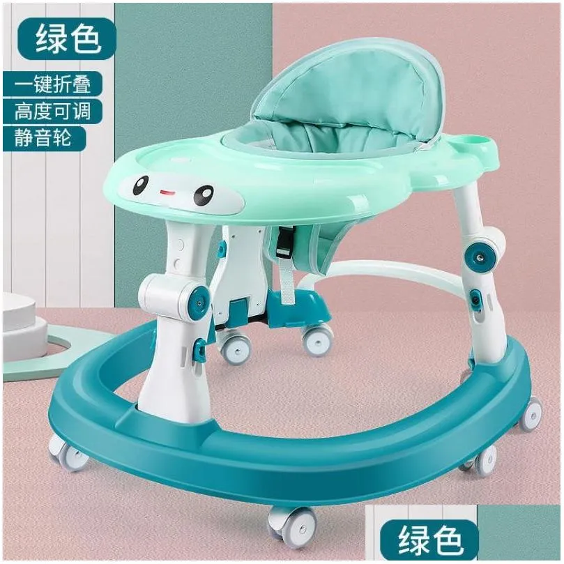 baby walker with 6 mute rotating wheels anti rollover multifunctional child walker seat walking aid assistant toy 976 d3