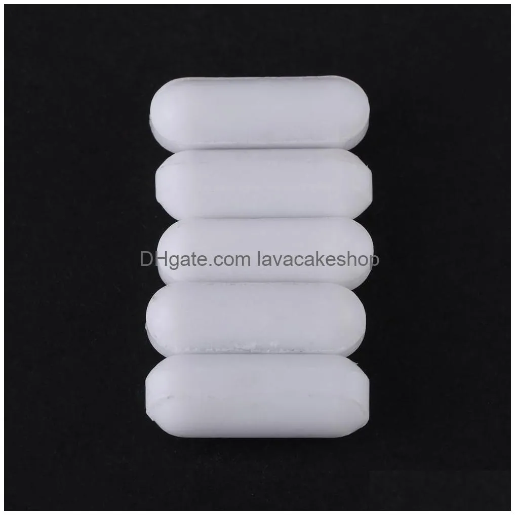 5pcs ptfe magnetic stirrer mixer stir bar cylindrical typec  stirrer white spin bars