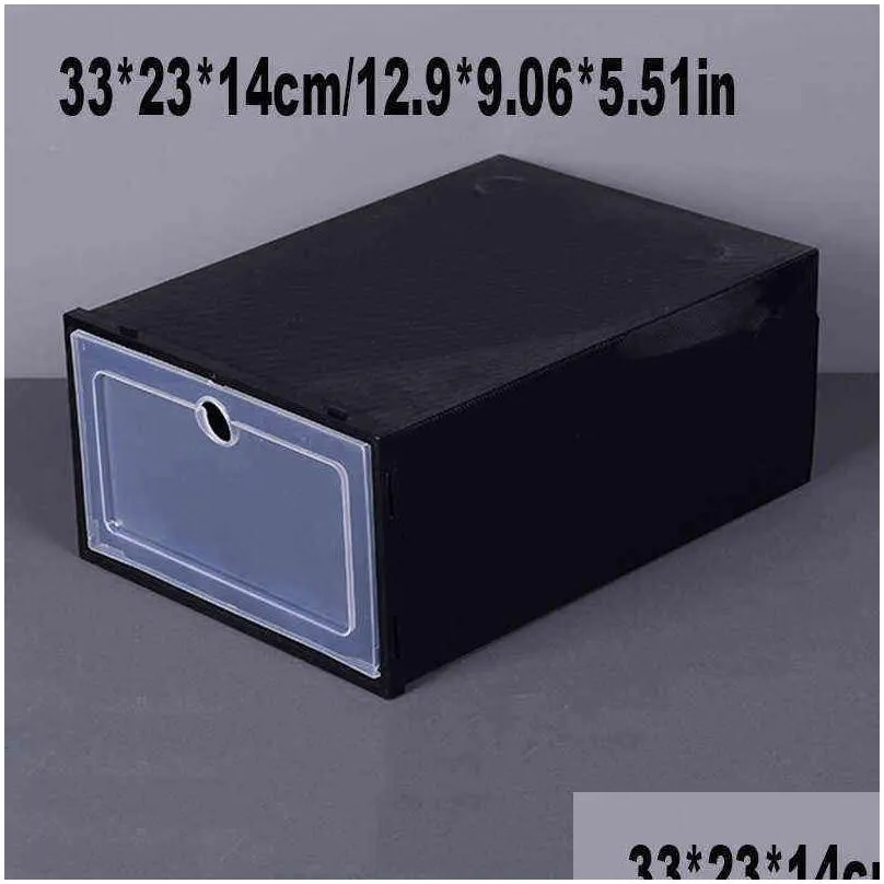 1pc fold plastic shoe storage boxes thickened dustproof transparent shoes box organize superimposed combination cabinet vtm tl1078