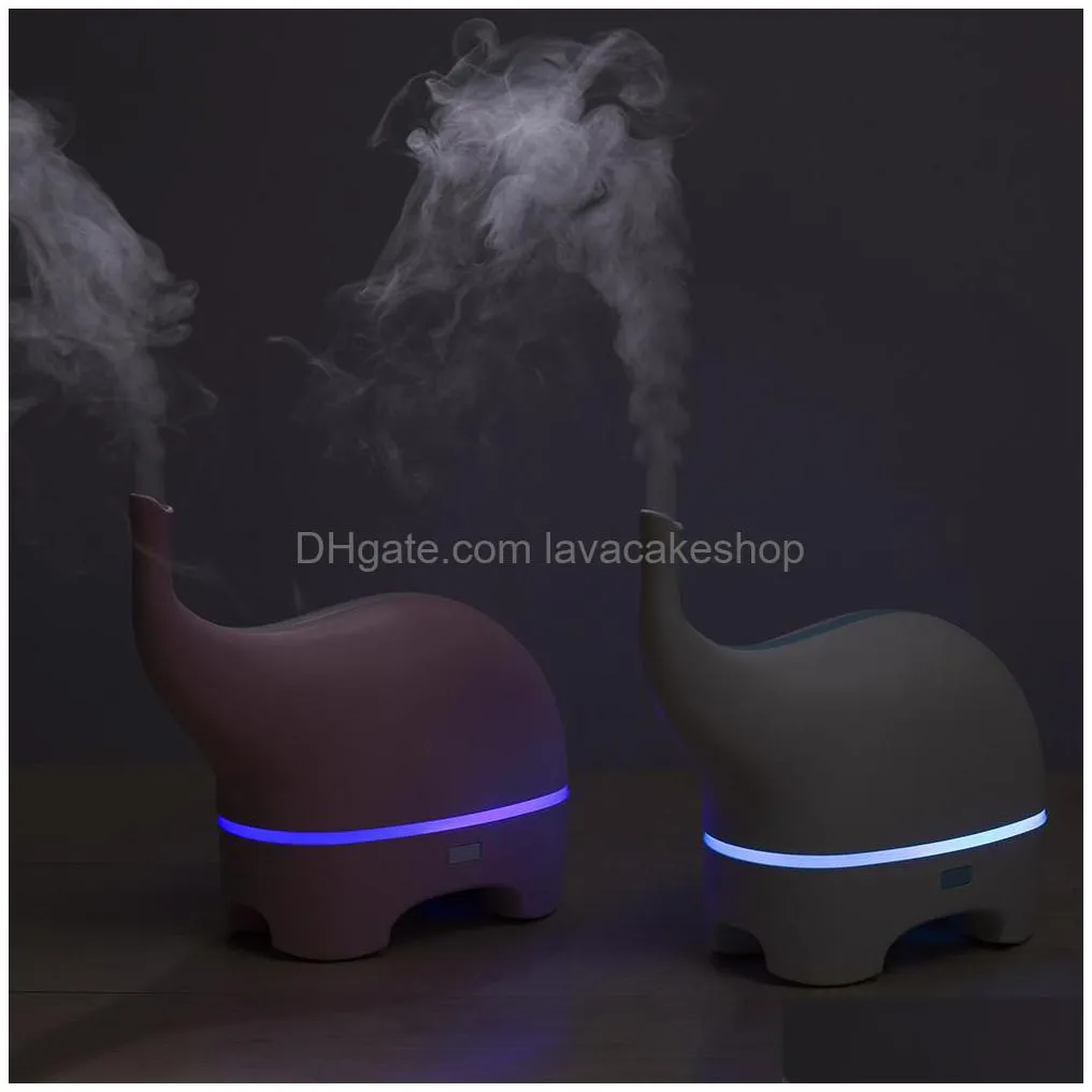 usb aroma diffuser funny elephant dc 5v ultrasonic  oil diffuser color led humidificador portable air humidifier fogger