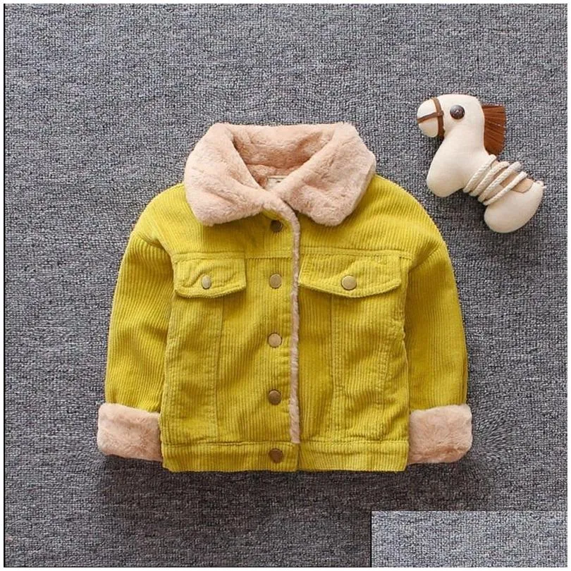 baby girls boys casual winter warm jacket for kids plush cotton coat children lapel outerwear 03 y toddler christmas clothes 795 v2