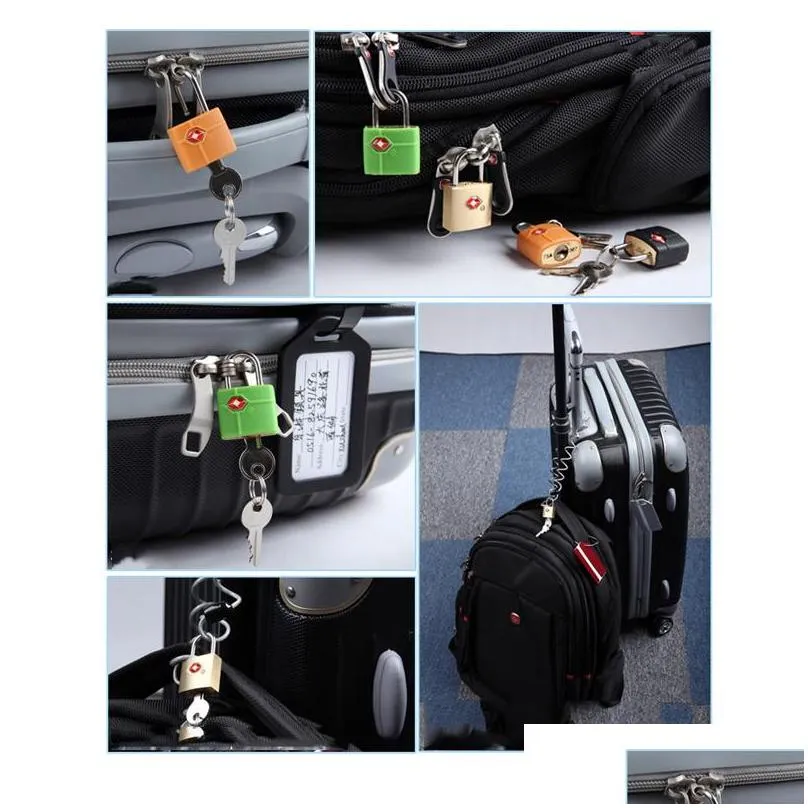 wholesale outdoor travel luggage suitcase mini brass padlock tsa customs lock travel travel lock door locks random colors dh0357