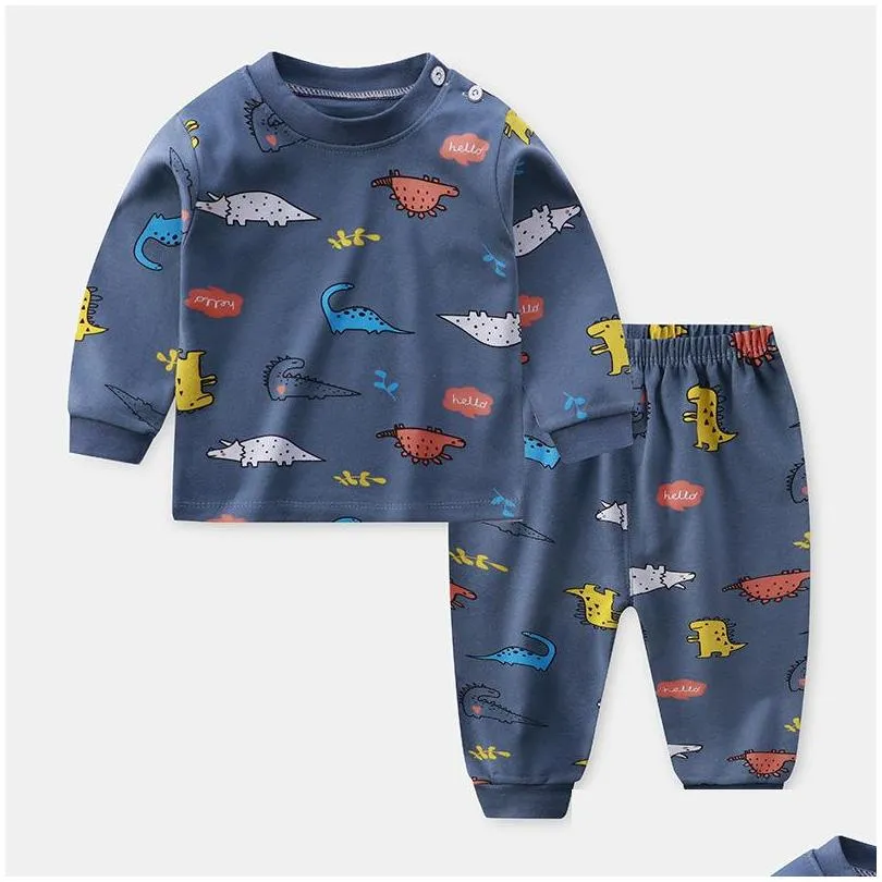autumn pajamas for children long sleeve cotton blend suit cartoon animal clothing baby pyjamas set sleepwear christmas pajamas 1802 z2