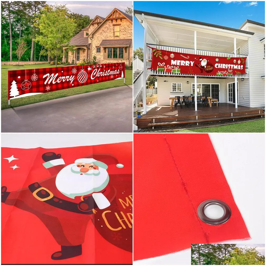 new merry christmas banner christmas decorations for home outdoor store banner flag pulling navidad natal decor new year 201017