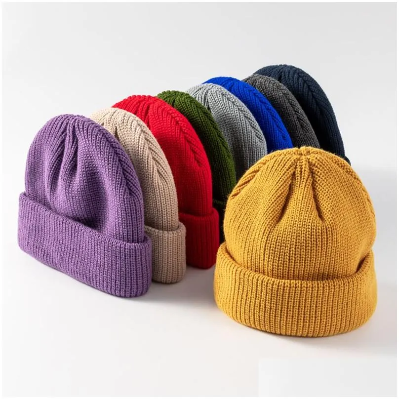 autumn winter knit cap outdoor warmth without eaves cold caps men fashion student beanies hat 394 j2