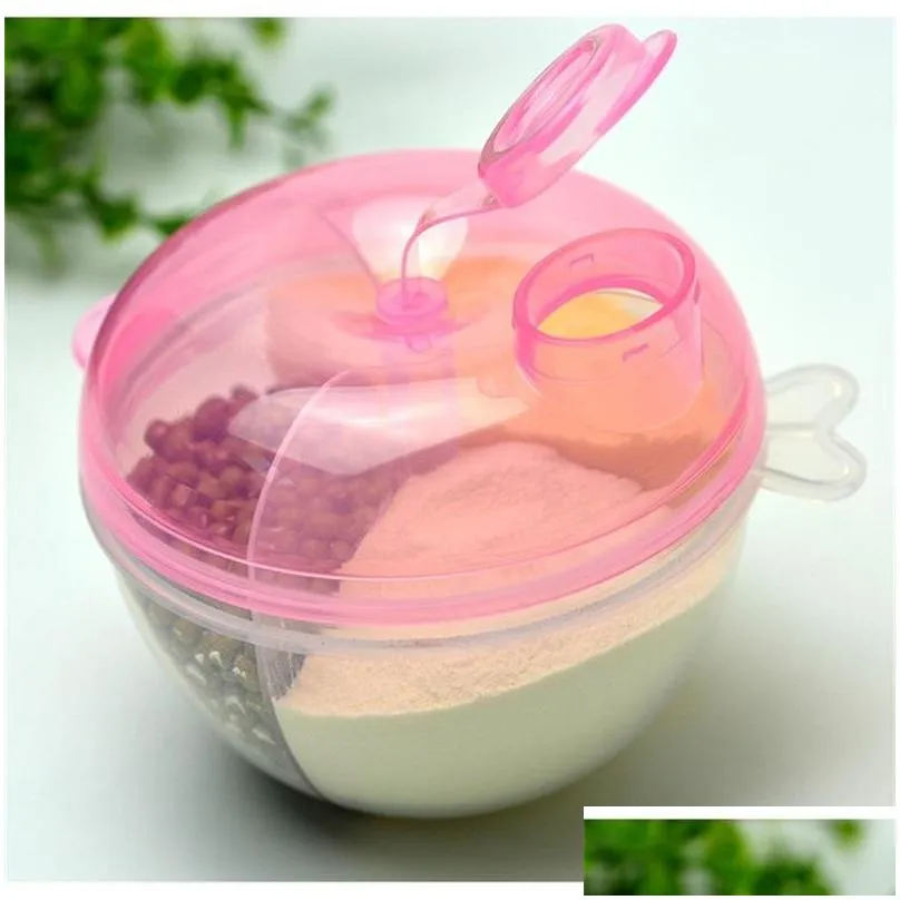 baby milk powder formula dispenser feeding food container infant storage feeding box kids rotating three grids containers 20220302 h1
