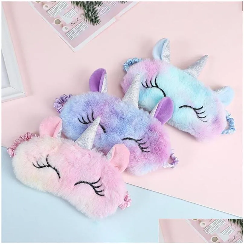 kids sunblock sleep mask natural sleeping eye cover shade children soft portable unicorn blindfold travel eye918 v2