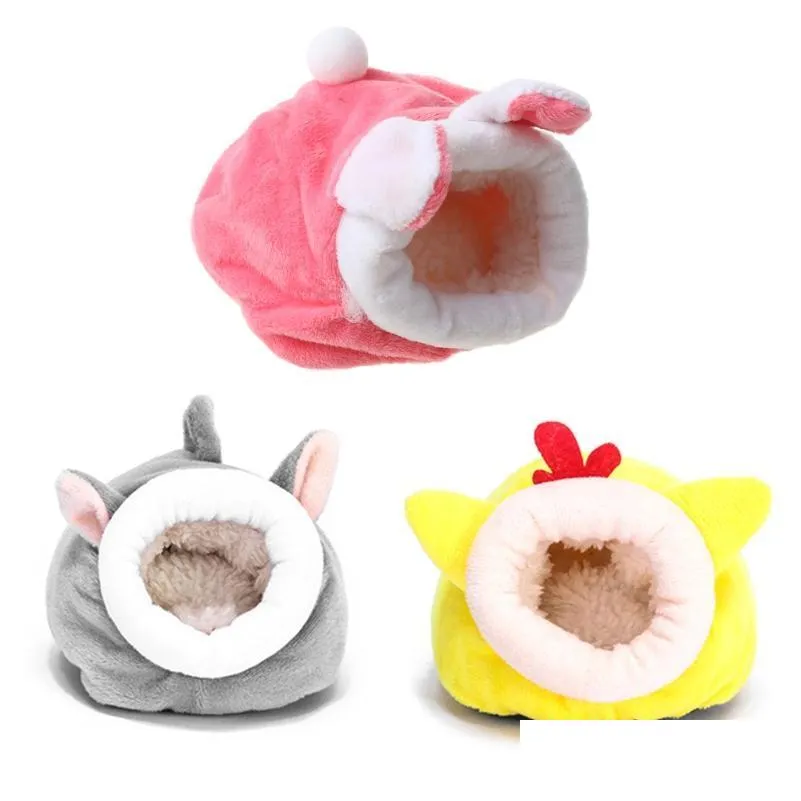 cute cartoon mouse guinea pig bed pet sleeping house warm hamster dog kitten nest soft mini small animals bedroom animal supplies