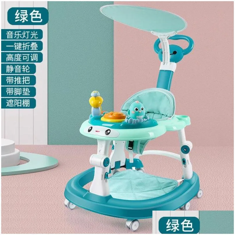 baby walker with 6 mute rotating wheels anti rollover multifunctional child walker seat walking aid assistant toy 976 d3