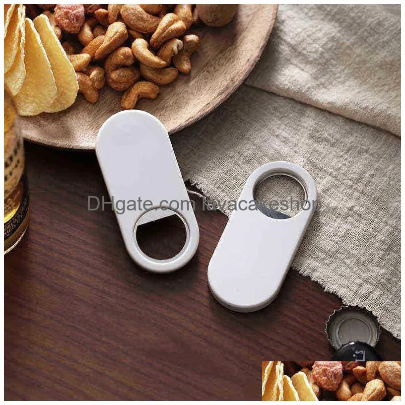 bar tools 1pc mini durable magnetic beer bottle opener refrigerator bar tools magnet stainless steel cap openered kitchen tool vtm