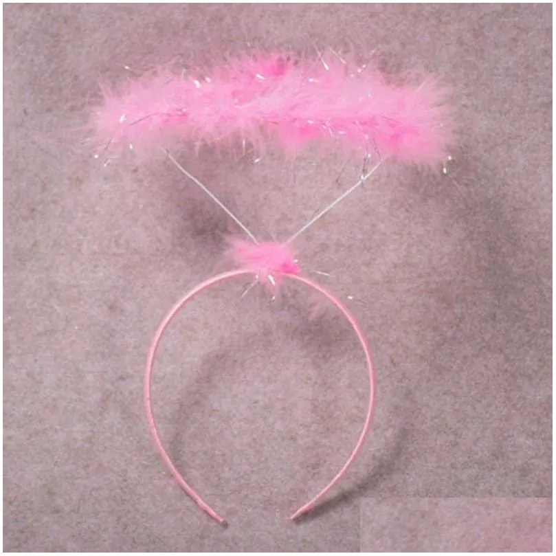 christmas decorations feather angel halo ring headband for kids adults women girls princess hair party dress decor halloween