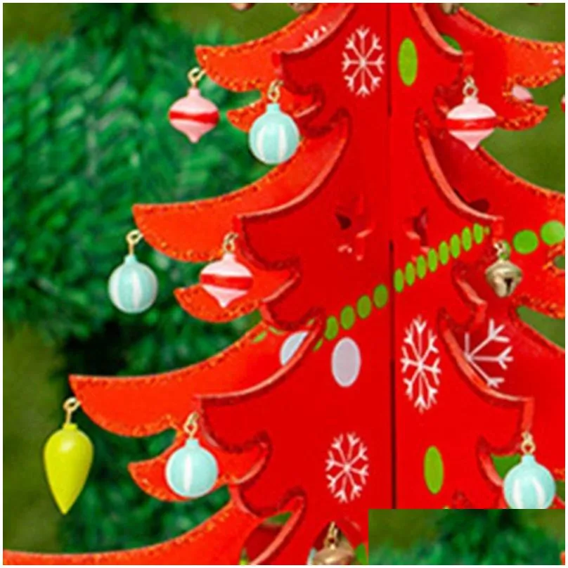 christmas decorations decor crafts 3d wooden assembling tree home bedroom year education gift decoration wall hanging xmas handmad1