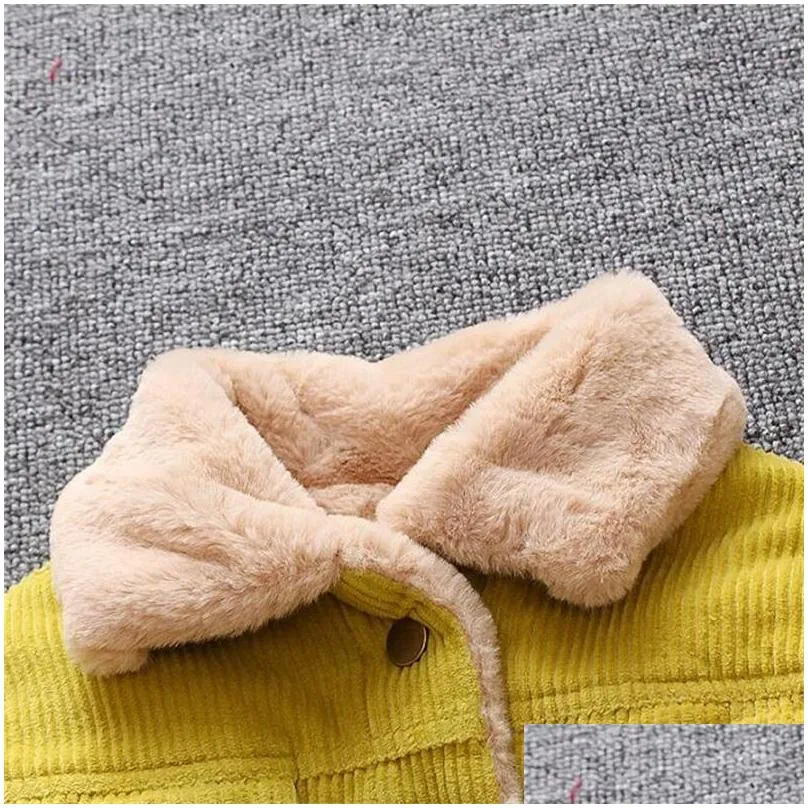 baby girls boys casual winter warm jacket for kids plush cotton coat children lapel outerwear 03 y toddler christmas clothes 795 v2