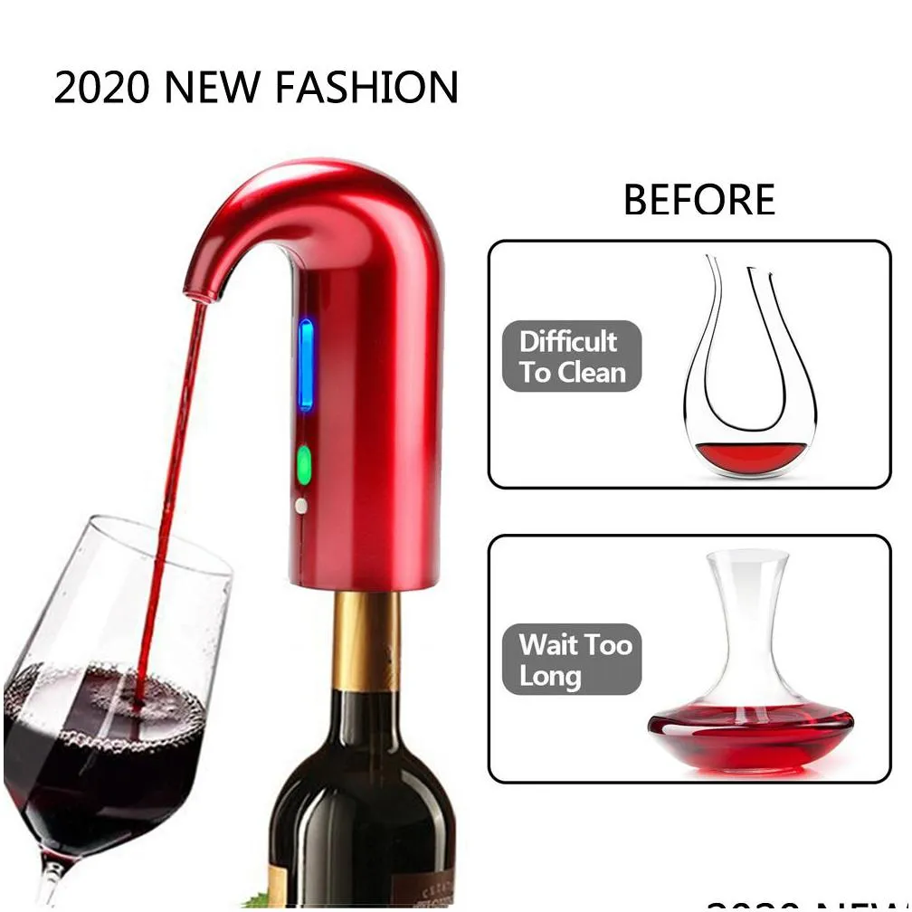 bar tools electric wine aerator one touch portable red white wine accessories aeration for wine and spirit beginner and enthusiast spout