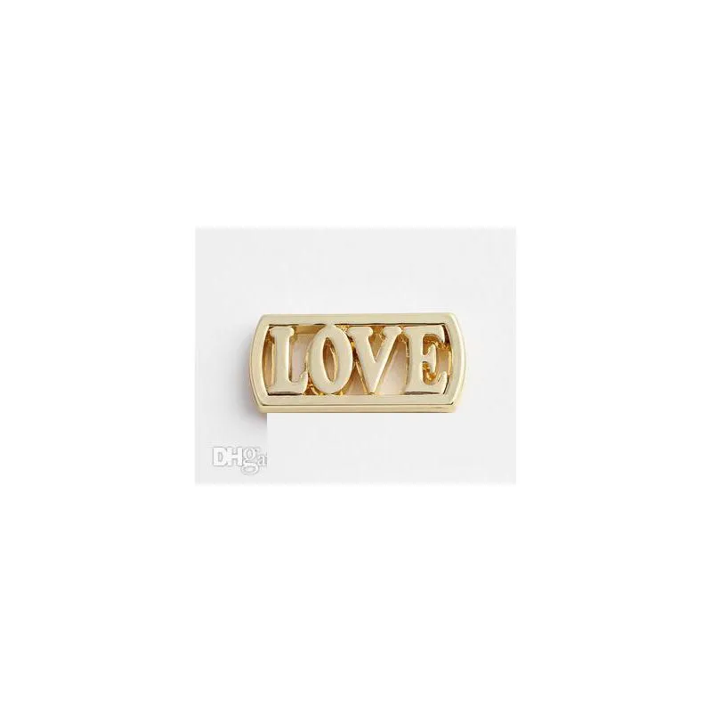 20pcs/lot silver gold plated alloy love letter floating window plates fit for 30mm magnetic glass charms locket