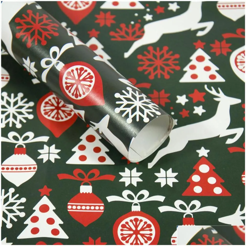 christmas decorations wrapping paper gift present tree santa wrap decorative xmas party roll cutter decor gift101
