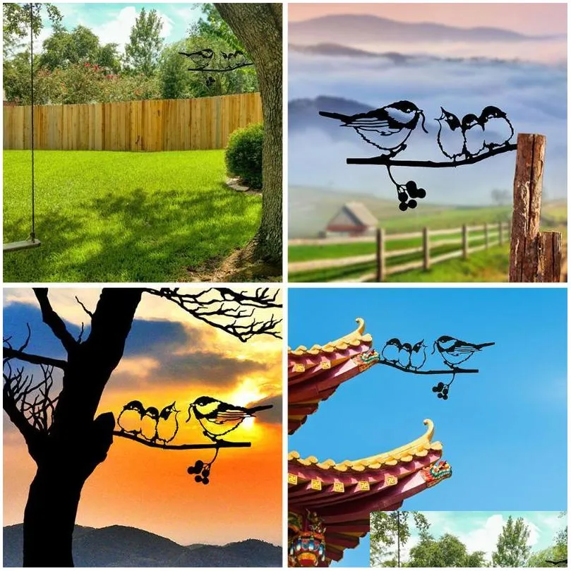 Metal Bird Stake For Garden Ornaments Kmart Decorations Backyard Branch