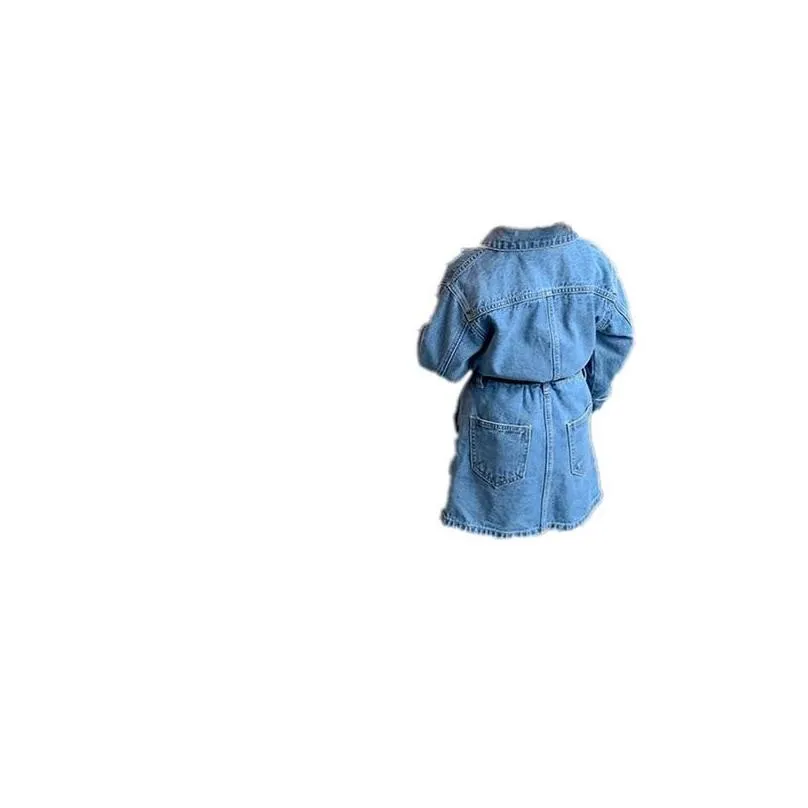 fall kids girls dress clothes blue denim jacket skirt toddler skirts outfit clothing 1584 z2