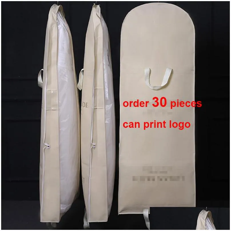180cm breathable wedding dress garment bags hanging clothes dust cover storage travel bag foldable evening gown protective 220427
