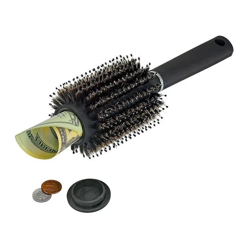 hollow hair brush comb black stash safe diversion secret security hair comb hidden valuables plastic home security storage box vt0443