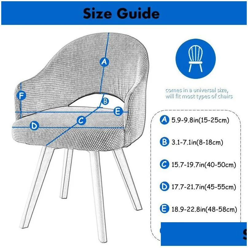 hollow back curved chair cover solid spandex desk armchair covers dining coffee bar make up sofa slipcovers stoelhoezen eetkamer