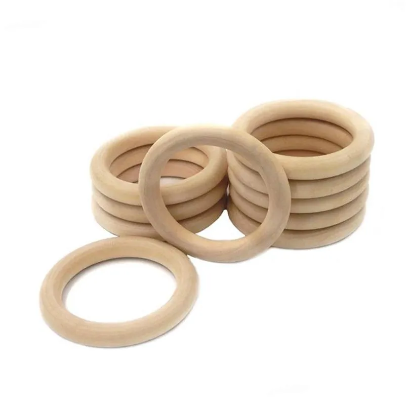 68mm2.68inch nature wooden ring teether montessori baby toy organic infant teething toy accessories necklace diy baby teether 127 z2