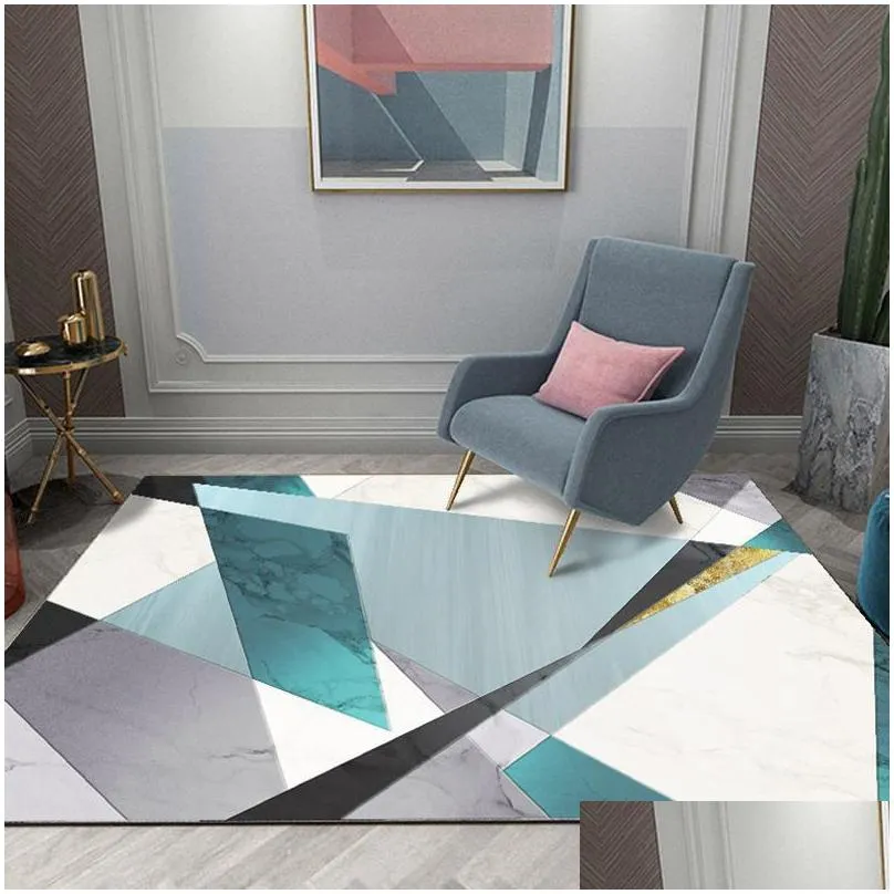 geometric printed carpet in the living room antislip washable large rugs bedroom bedside sofa floor mat decor soft area carpets1