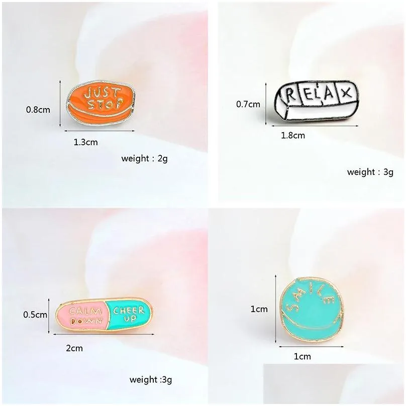 just stop enamel lapel pins jewelry cartoon student backpack  accessory button broach girl pin badge