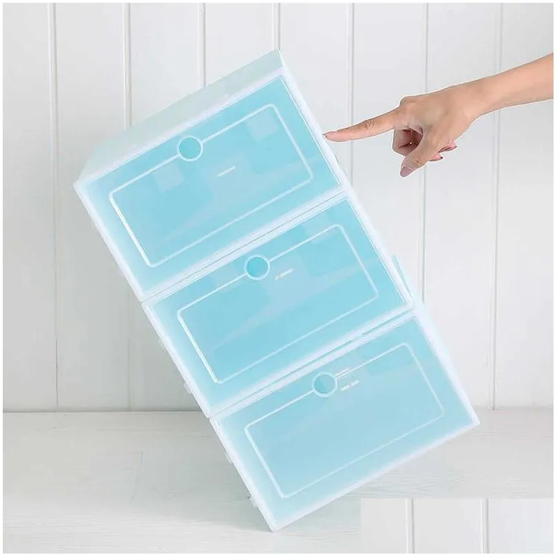 thickened transparent shoe box household plastic storage artifact simple multilayer cabinet rack assembly japanese style dustproof