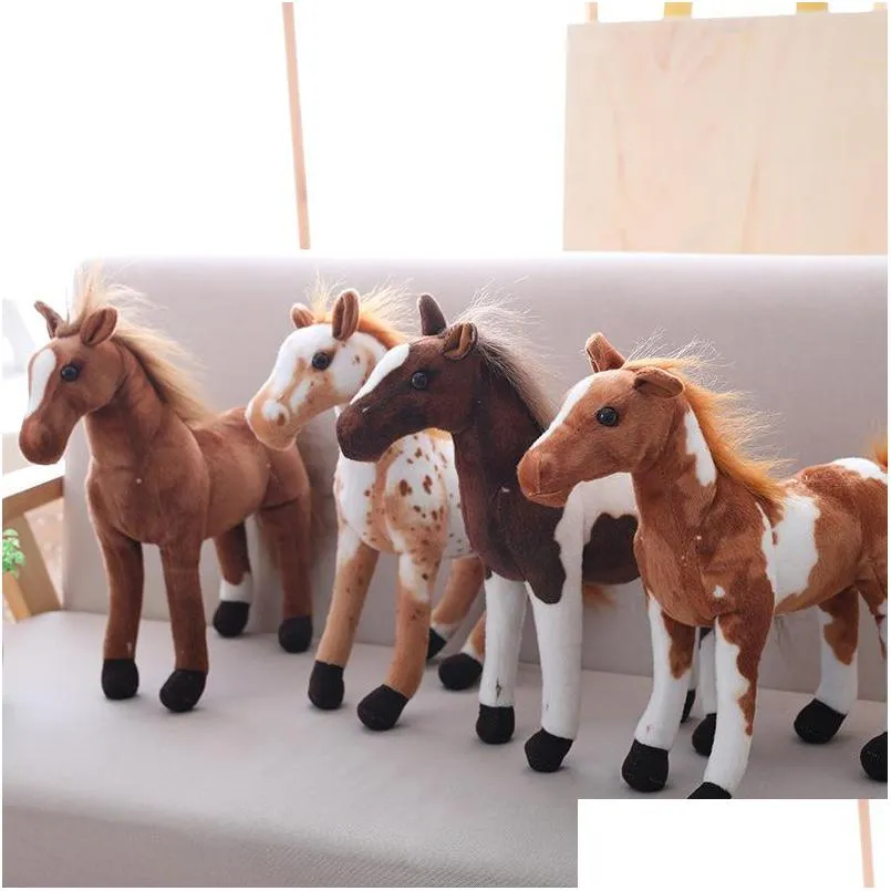 3060cm simulation horse plush toys cute staffed animal zebra doll soft realistic horse toy kids birthday gift home decoration 402 h1