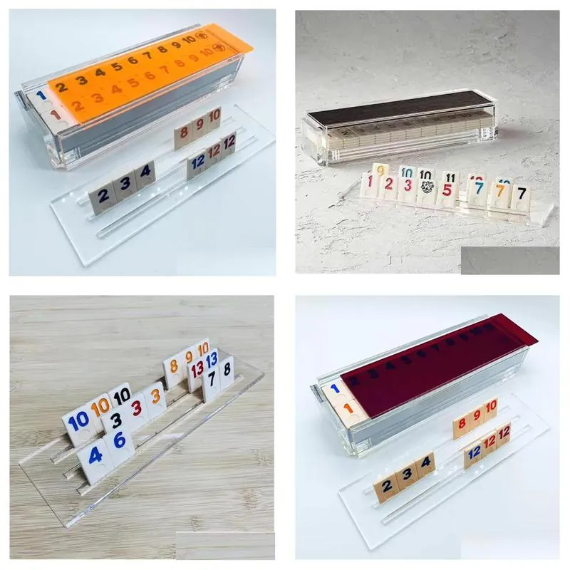 lucite board game set for all age person stylist gift brain booster game custom acrylic rummy q 100 sets wholsesalehy