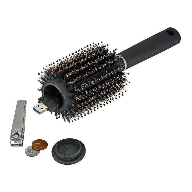 hollow hair brush comb black stash safe diversion secret security hair comb hidden valuables plastic home security storage box vt0443