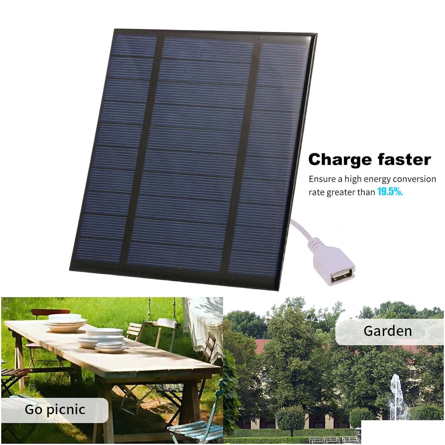 2.5w/5v/3.7v portable solar panel phone charger with usb port for travel