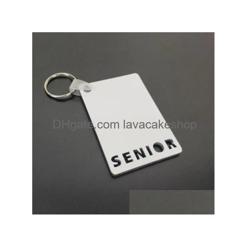 party favor dhs sublimation keychain party favor love grad dad mom senior key chain creative diy gift blank mdf keyrings