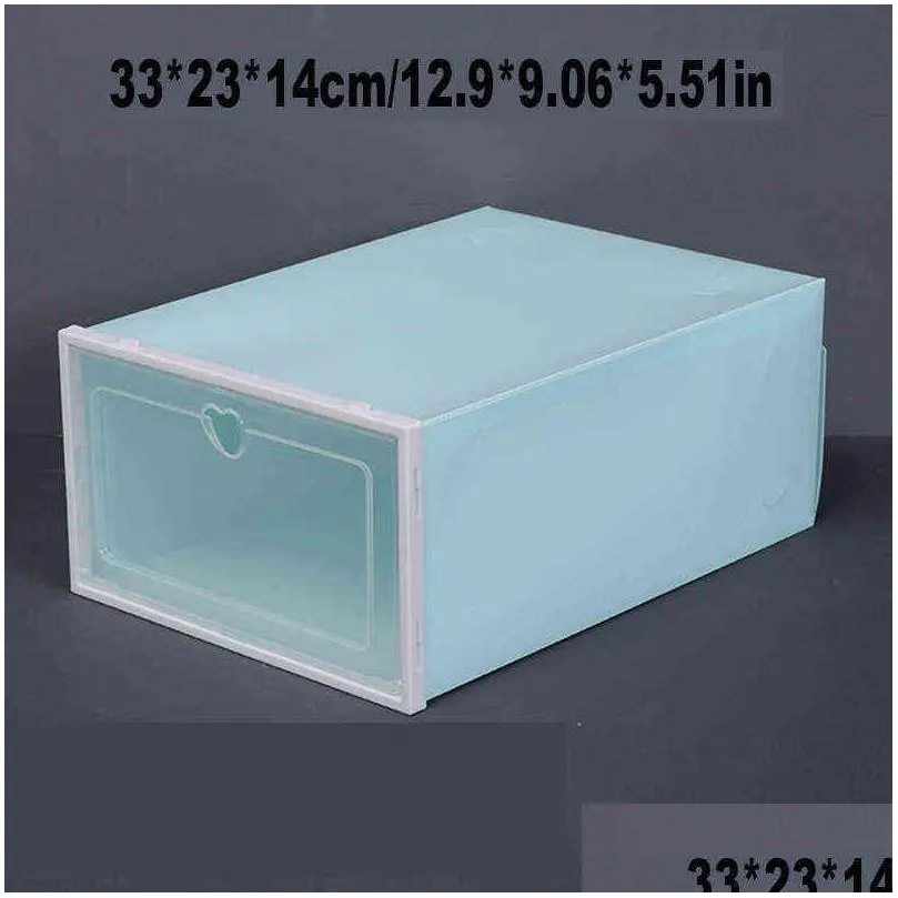 1pc fold plastic shoe storage boxes thickened dustproof transparent shoes box organize superimposed combination cabinet vtm tl1078