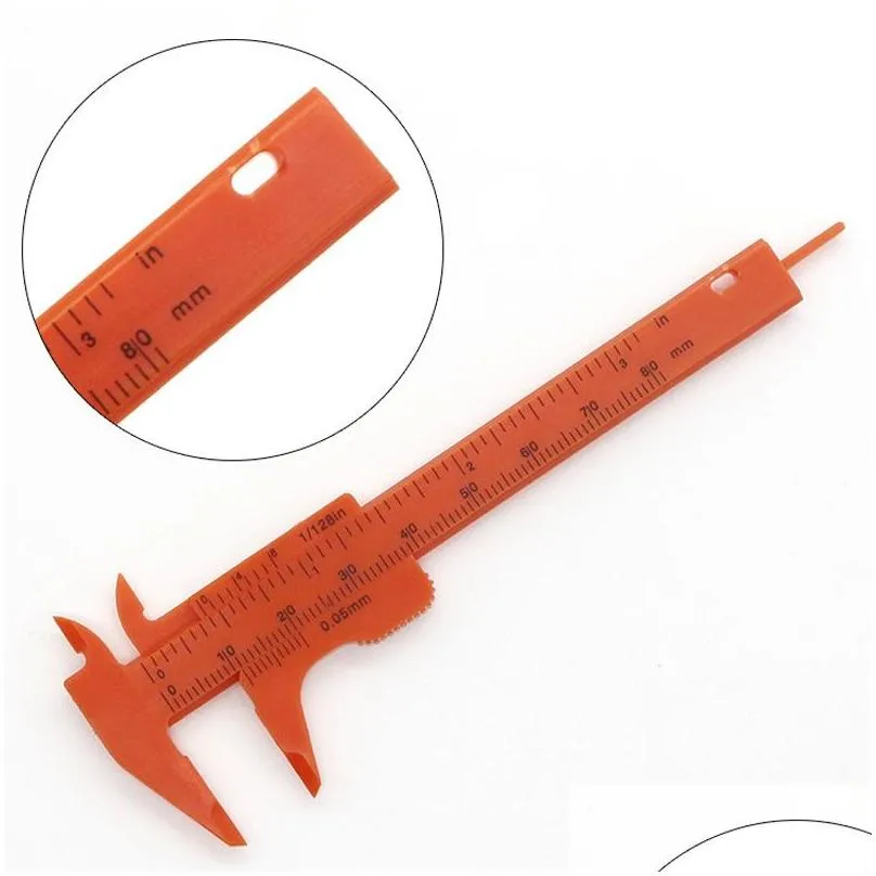 portable mini vernier caliper ruler micrometer gauge 80mm length vernier calipers double rule scale plastic measuring tool vt0326