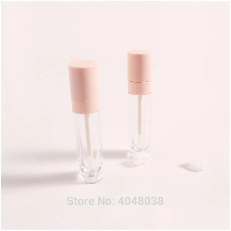 empty lip gloss container clear bottle pink cap lip tube container lipstick refillable bottle plastic gloss tube 40pcs1