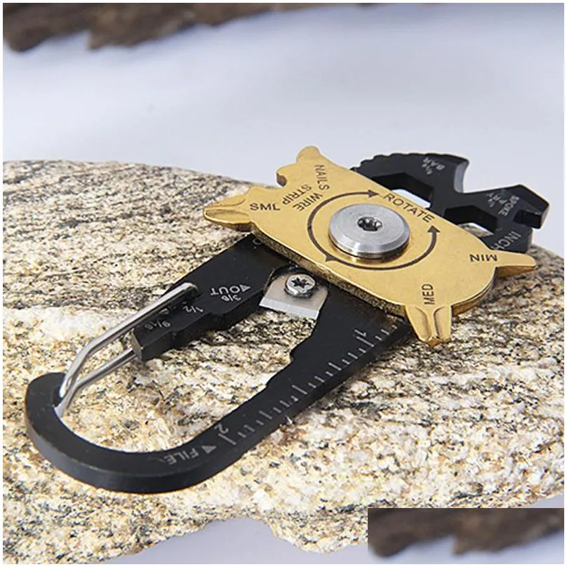 pocket 20 in 1 multifunction wrench screwdriver opener edc survival keychain tool stainless steel outdoor portable utility tools dbc