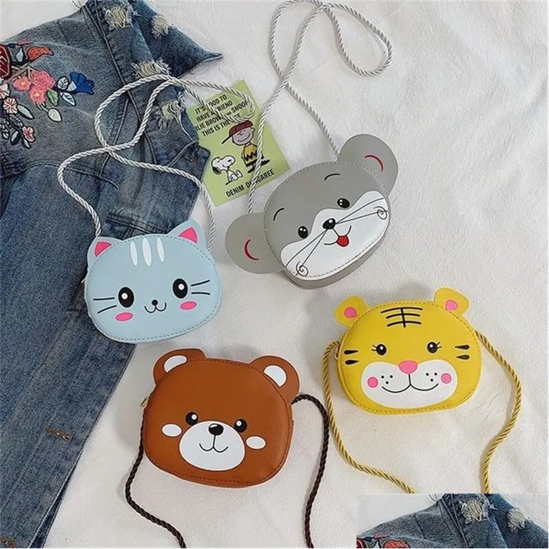 cartoon child one shoulder messenger bag cute animal baby girls mini bags summer outdoor travel fashion portable coin phone purse 2325