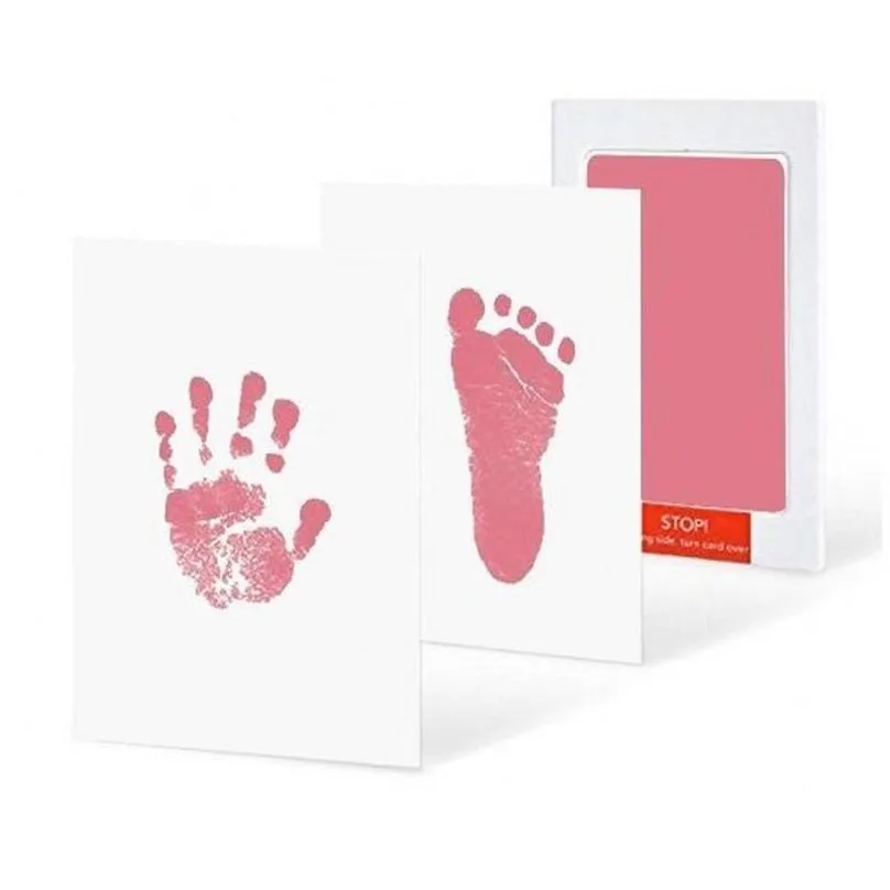 baby footprint handprint imprint sets full moon infant wash stamp pad ink security environment protection family souvenirs 6 2qy